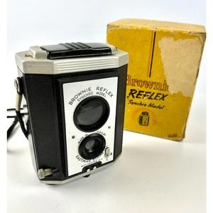 Vintage Kodak Brownie Reflex Synchro Camera With Box